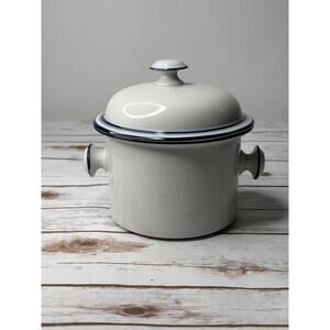Dansk Bistro Covered Casserole White & Blue Japan 2 Quart